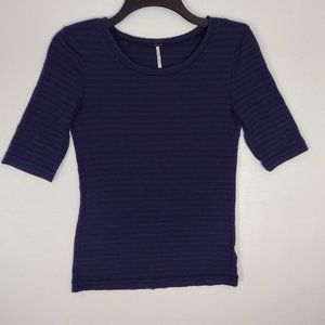 FREE PEOPLE Blue blouse with stripes size SP